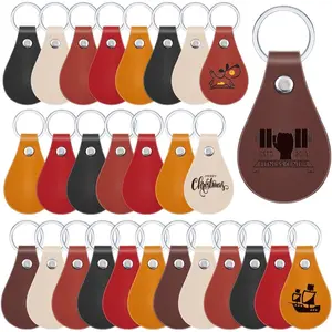 30 Pcs Leather Key Fob Kit for DIY Craft PU Blanks with Rivets and Key Ring for Laser Engraving Keychain(Multi Colors) jewelry