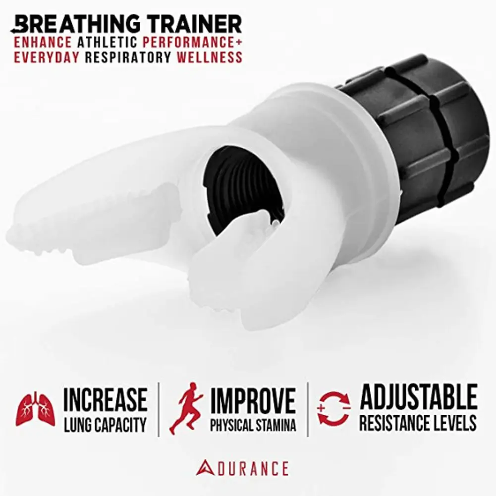BreatheForce Pro Lung & Breathing Exerciser - Silicone Mouthpiece, Adjustable Resistance Levels, 4 Color Options, Home Gym Kit for Fitness Training, Increase Lung Capacity