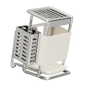 1PC Multifunctional Kitchen Knife Holder Storage Rack, Countertop & Wall Mounted Organizer for Knives, Chopsticks, Cutting Boards, Pot Lids and Utensils, All in One Space Saving Storage Shelf with Stable Structure, Easy to Install,