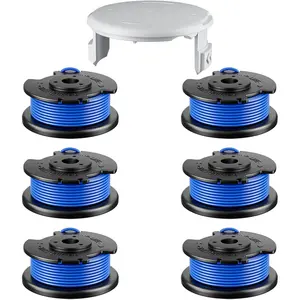 7 Pcs AC14RL3A Replacement Weed Wacker String Compatible for Ryobi One+, 0.065" Diameter String Trimmer Refill, and AC14HCA Cover Cap for 18v, 24v, and 40v Cordless Trimmers(6 Spools+1 Cap)