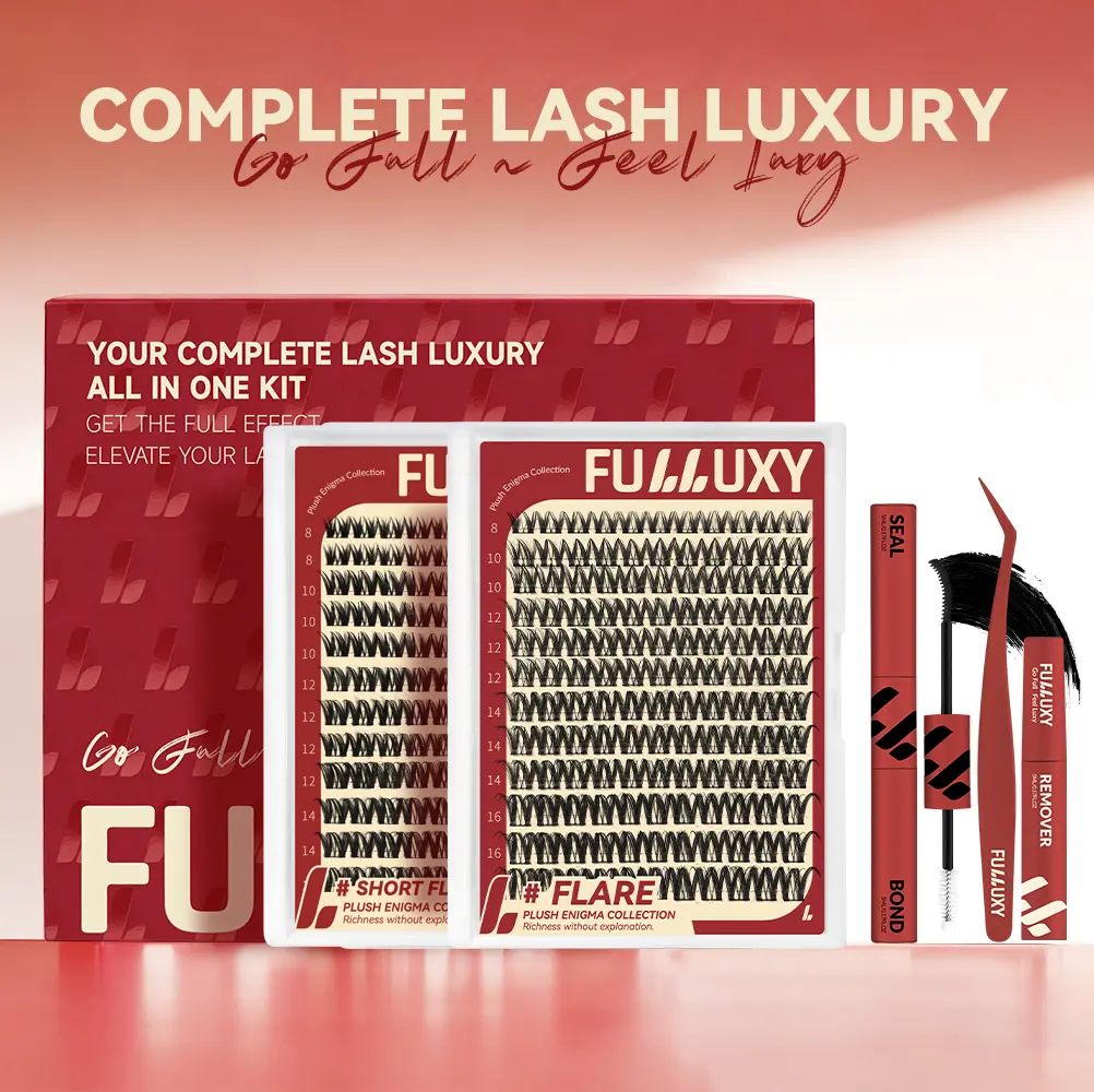 Flare and Short Size Flare 8-14mm| Fulluxy DIY False Eyelashes for Bold Dramatic Look Unstoppable You've Been Waiting For | Lashes with Ultra-Dense, Waterproof, Long-Lasting Lashes | Flora Flaunt Aurora Same Style | Beginner-Friendly DIY Lashes