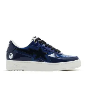 A Bathing Ape Bape Sta Icon Low Navy Blue Patent