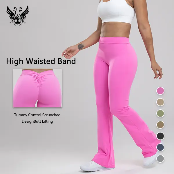 staycool Women's High Waisted Flare Leggings, Scrunch Butt Compression Yoga Pants with Tummy Control for Gym & Fitness, High Waisted Leggings, Fitness Pants