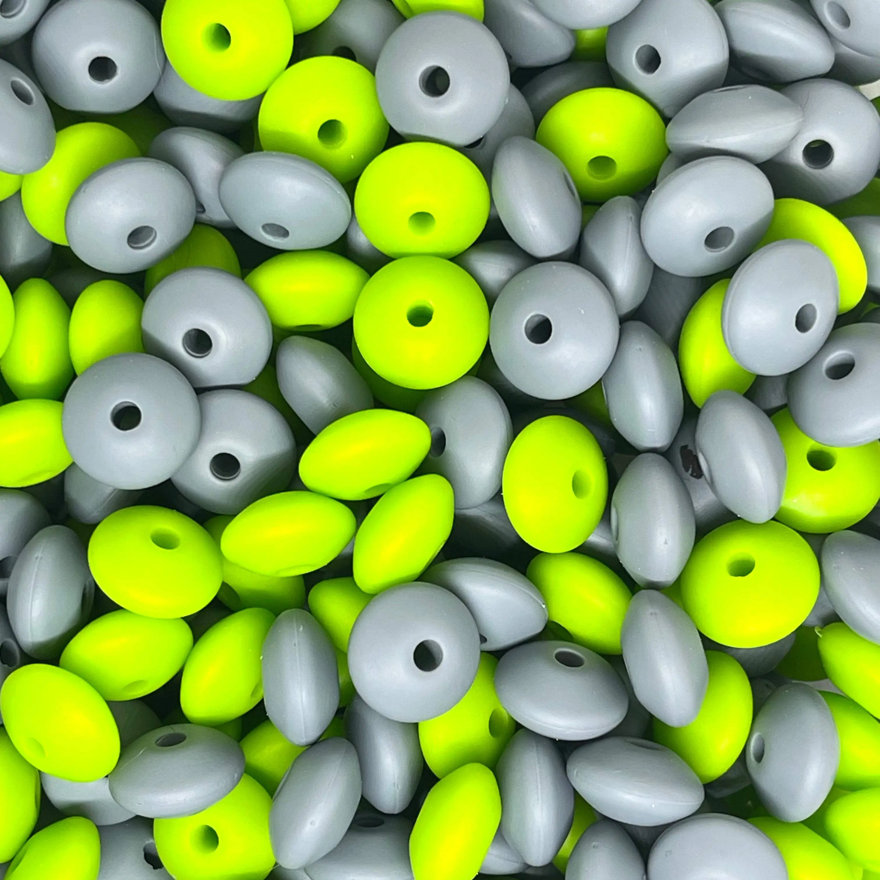 Lentil Silicone Beads - Mix 9 | Silicone Focal Beads | Colorful Beads | Bead Shop | DIY Craft | DIY Supplies