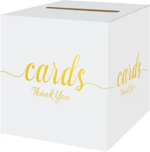 White and  Card Box for Party Graduation  Bridal Shower Birthday Funeral 7.8 x 7.8 x 7.8 In  Card Holder Wedding Card Boxes for Reception Raffle Voting Ballot Box with Slot