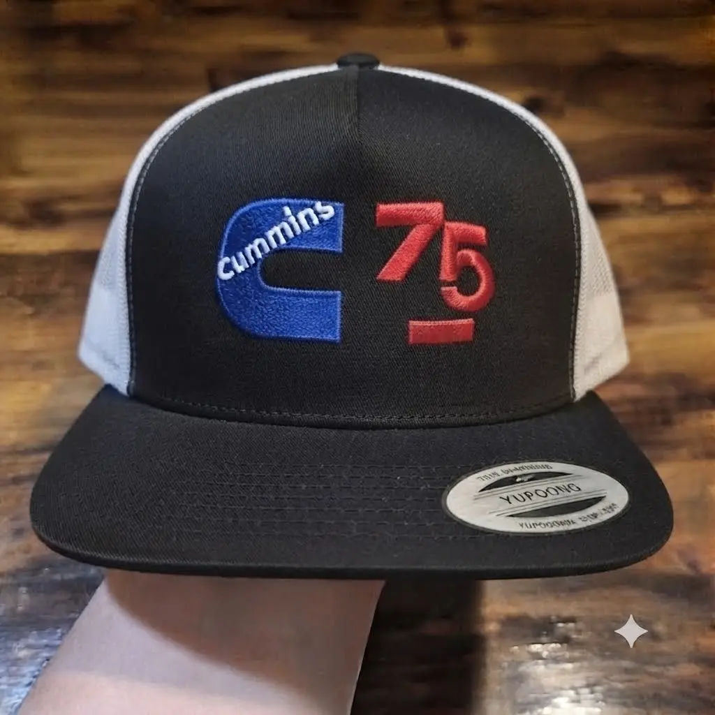 Cummins 75 Embroidered Retro Hat Trucker Hat Many Colors Snapback Hat, Unisex Casual Street Style, Gift Idea For Her Him, Unisex Everyday Wear