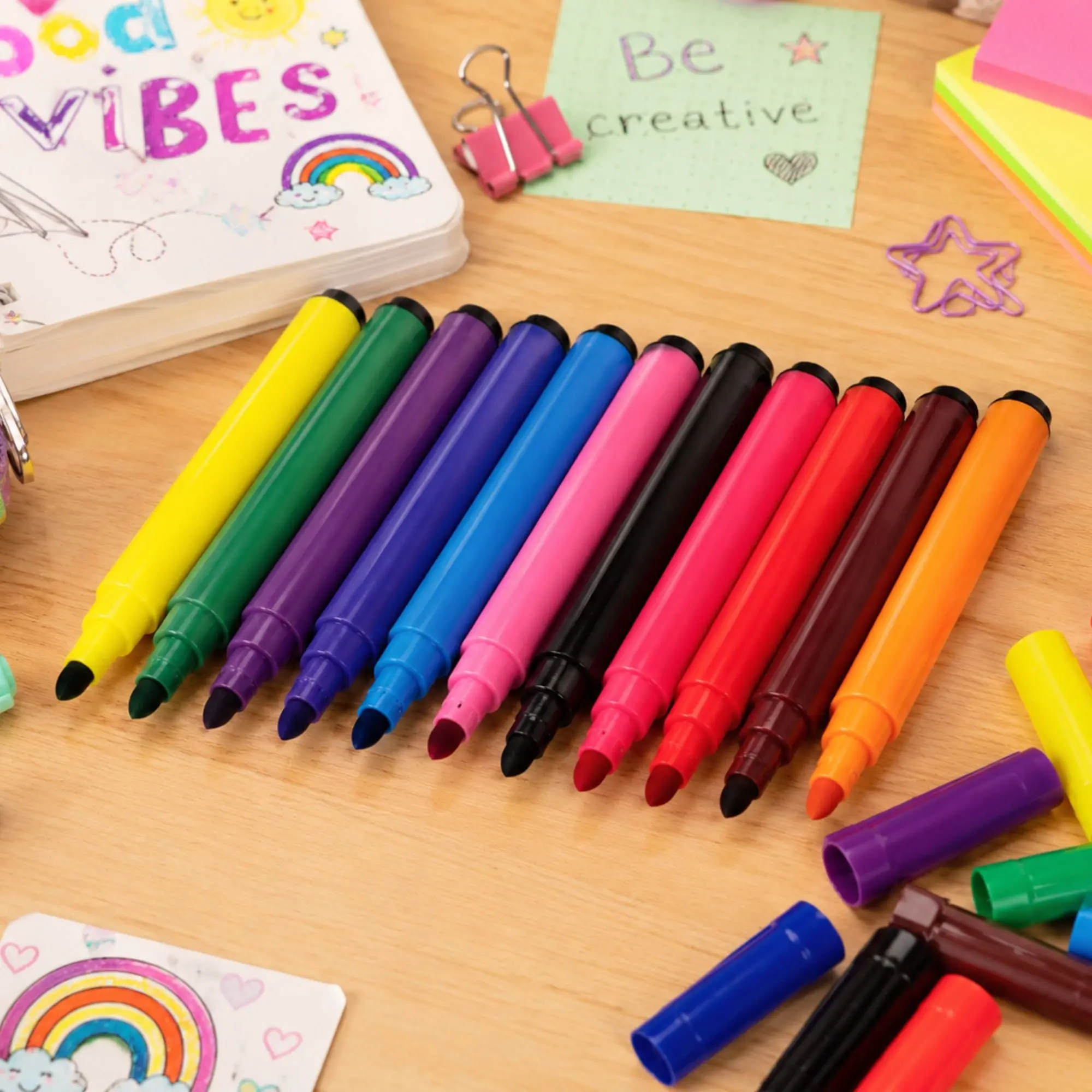 10 Color Jumbo Markers Set for Kids – Broad Tip Coloring Markers