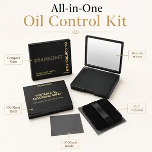 Drawhoney Portable Facial Magnetic Oil-Absorbing Sheets (200pcs) - Natural Plant Fiber Cosmetic Tool, Oil-Control, Makeup Touch-Up Support, Daily Use Storage Solution