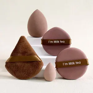 5-Piece Powder Puff Set, Round Makeup Sponge, Triangle Powder Puff, Cotton Powder Puff Concealer, Multi-Functional Wet Dry Use, Soft Beauty Cosmetic