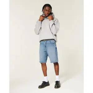 Hollister Dark Wash Embroidered Baggy Jean Shorts