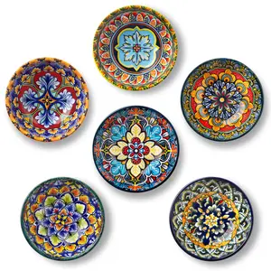 vancasso SIMI 2.7 oz Ceramic Dipping Bowls Set of 6, Bohemian Mini Sauce Bowls, 3 Inch Small Bowls for Soy Sauce, Sushi, Condiments & Appetizers, Microwave & Dishwasher Safe