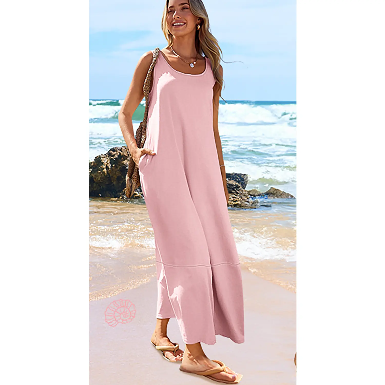 MEROKEETY Women's Boho Maxi Sundress 2025 Summer Beach Dress Scoop Neck  Sleeveless Loose Tank Dress - TikTok Shop