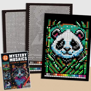 Digital coloring mosaic picture book, children's puzzle decompression hand-drawn manuscript, creative painting book to improve concentration, Drawing Book
