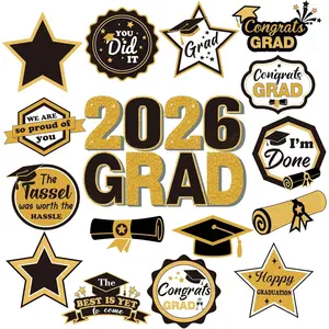 16 Pcs Graduation Magnets 2026, We Are so Proud of You, Car Magnets, Grad Cap Stickers, Refrigerator Fridge Garage Door Decorations, Refrigerator Decorating Magnet