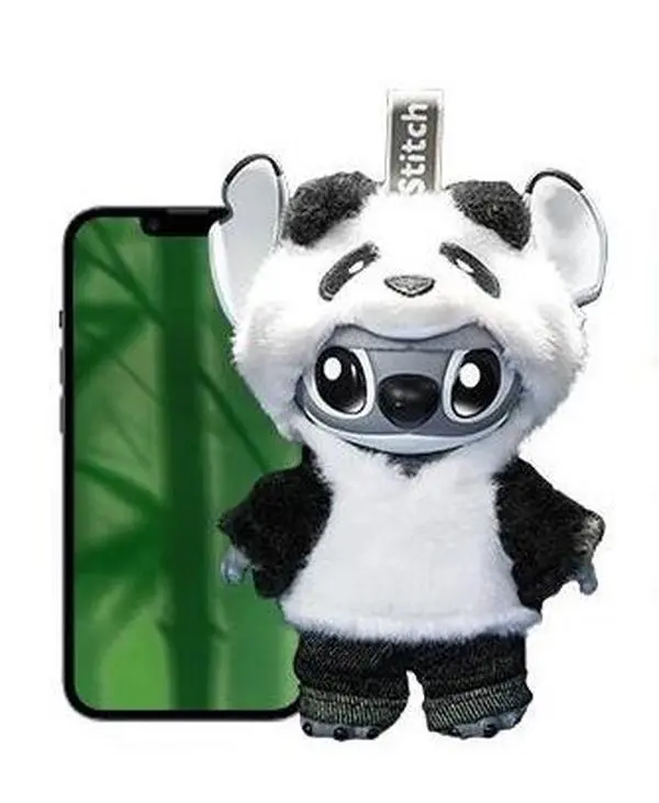 Disney Stitch GenZ Street Style Series Hang Card Edition Panda Vinyl-Plush Doll Cool & Cute Collectible Perfect Gift for He or Her & Stitch Fans Christmas Gifts New Year's Gifts 6.1" 1pc