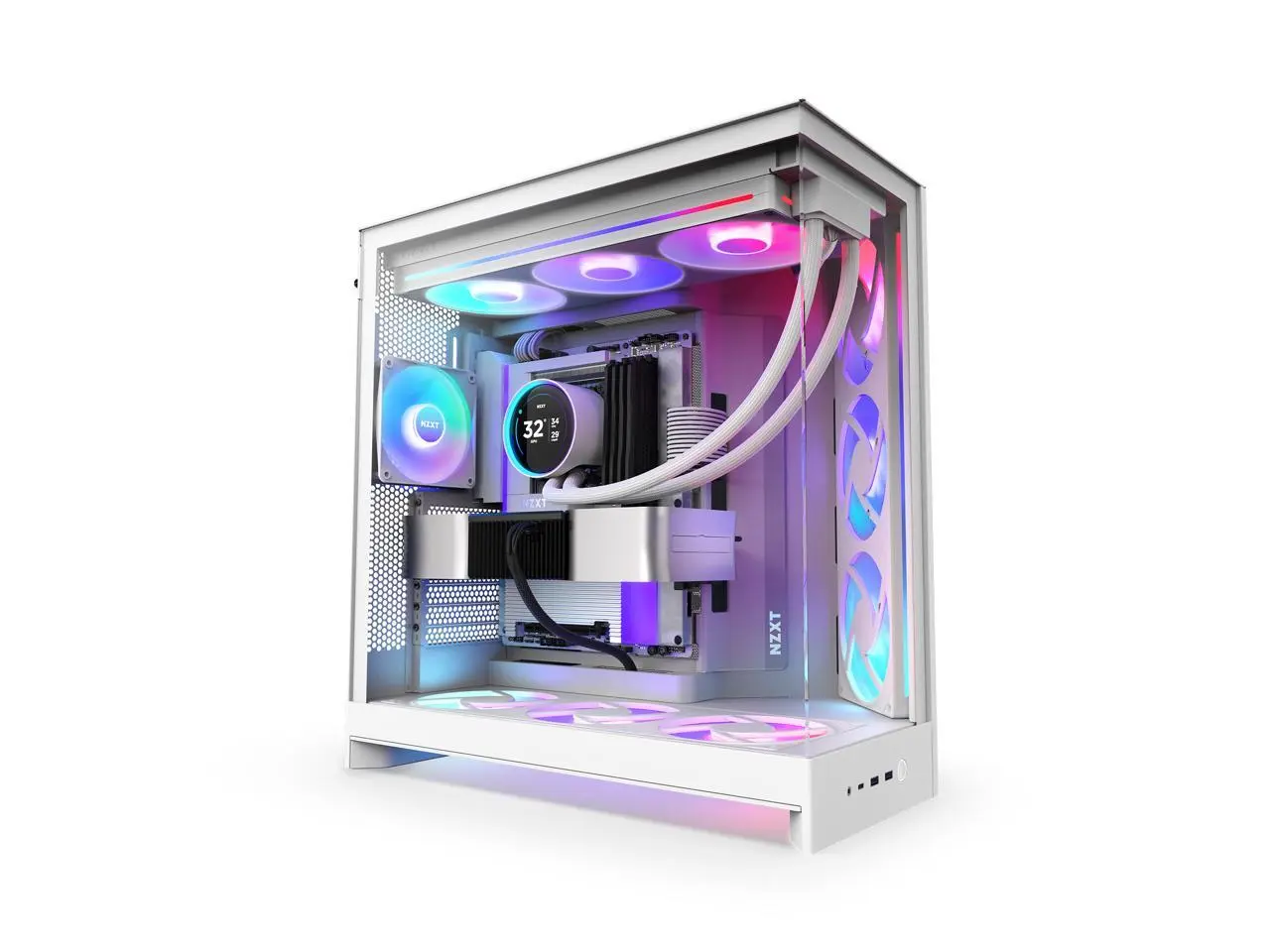 NZXT CCM-H92FW-P1 White SGCC / Tempered Glass Mid-Tower Case (Computer Cases - ATX Form)