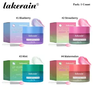 Lakerain Hydrating Lip Sleeping Mask, Dual-Tone Lip Mask with Shea Butter & Fruit Extracts, Deeply Moisturizes & Nourishes Lips, Contains Vitamin E for Lip Care, 4 Fruit Scents, Ideal for Night-time Lip Care/Daily Use, Lip Treatment, Moisturizing Balm