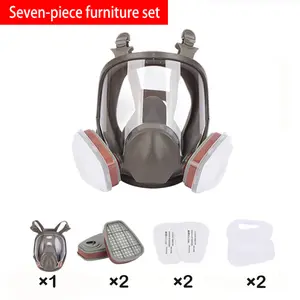 Reusable Full Face Respirator, Gas Mask with Filter, Bayonet Connection, Silicone Mask, Suitable for Painting, Sanding, Woodworking, Welding, Chemical Handling, and Construction Dust Mask