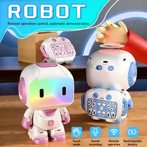 RC Robots, 2.4GHz Remote Control Intelligent Robot Toys, Intelligent Programming, Gesture Control, Sound Recording, Wonderful Music, Cool Lights, Birthday Gifts for Boys and Girls Age 3+. Robot Battery(Included), Controller Battery(Not included)