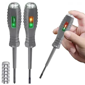 2PCS Voltage Tester Screwdriver Set - Multifunctional, Magnetic Tips for Enhanced Efficiency, Dual-Use Design with Neon Light Display for AC/DC Circuit Detection, Comfortable Anti-Slip Grip