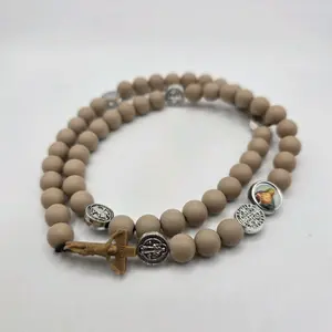 Stretchy Rosary Wrap with Crucifix (Homemade and Made-to-order) Religious Jewelry Gift