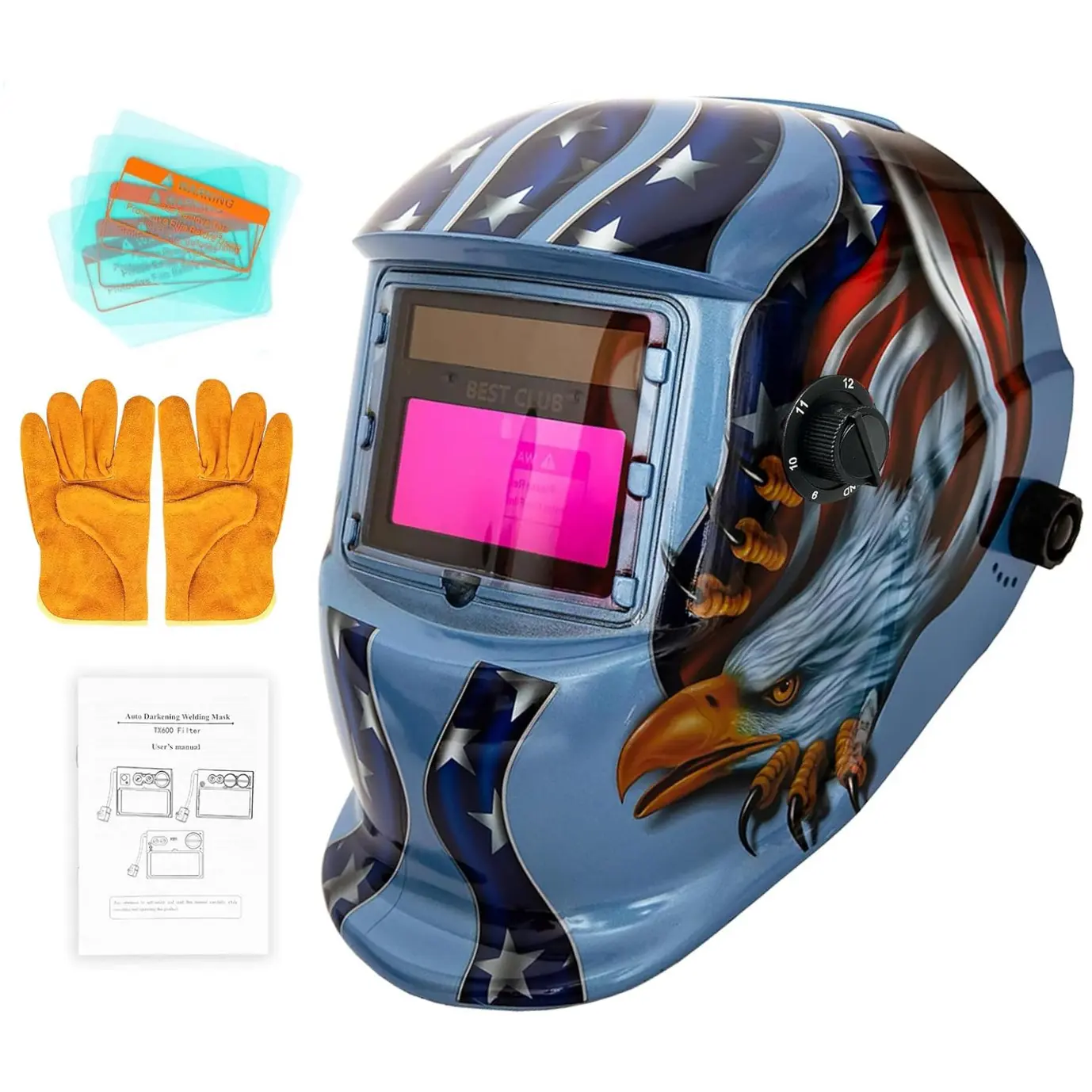 Auto Darkening Welding Helmet – True Color Solar Powered Hood with Adjustable Shade Range 4/9-13 – For Welding, Renovation & Construction Workers – Heavy Duty Welder Mask #SummerWins#DealsForYouDays#father's day gift