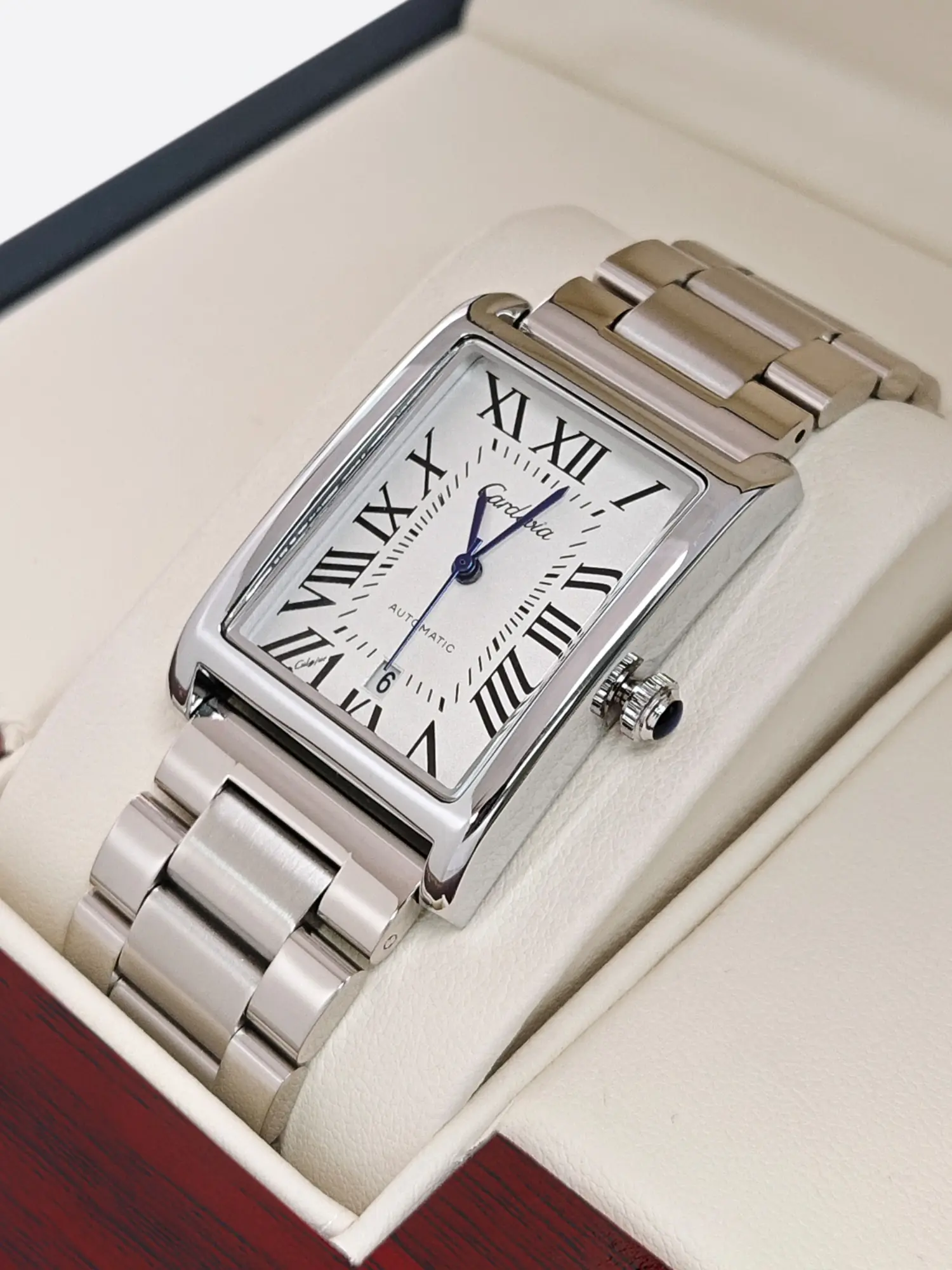Men's Rectangle Business Casual Watch, Tank Series Fashion Analog Quartz, Waterproof Steel Band, Perfect Gift for Any Occasion, Waterproof Wristwatch, Stainless Steel Wristwatch, Water Resistant Watch, Analog Quartz Watches