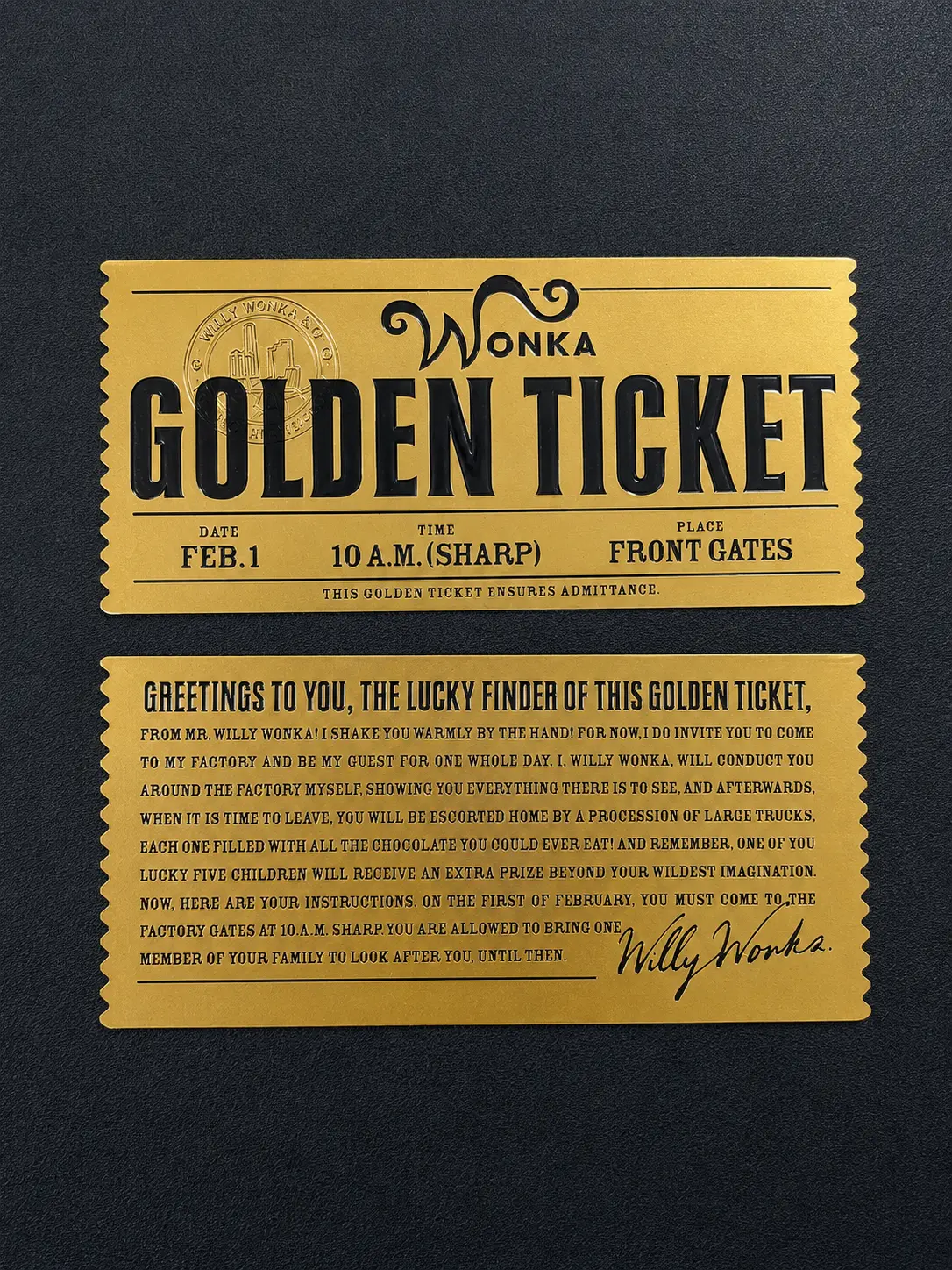 The Willy Wonka Golden Ticket