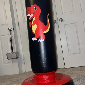 QPAU Inflatable Punching Bag, 48 Inch Stable Inflatable Boxing Bag for 3-6 Kids, Dinosaur Toy & Gifts for Boys and Girls, Kids Boxing Set for Practicing Karate, Taekwondo