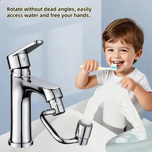 HomeVibeMarket Rotatable Faucet Aerator Extension - Aerator Kitchen Taps Attachment, 2-Mode Splash Control, All-Angle Swivel Sprayer for Kitchen Bathroom Sinks (1PC)