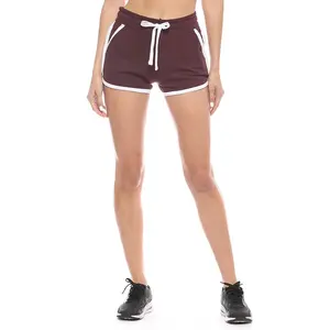 Terry Dolphin Lounge Shorts with Pockets – Soft Maroon Women’s Shorts