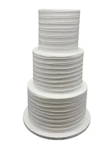 FromJennWithLove 3 Tier 18 Inch White Artificial Cake for Wedding Toppers & Decorations, Durable & Weather Resistant Fake Cake
