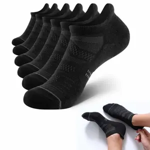 6 Pairs Unisex Athletic Compression Socks - Breathable Cushioned Ankle Socks with Reinforced Heel & Toe, Moisture-Wicking Mesh for Running, Golf, Tennis - All-Season Comfort, Machine Washable Sports Stockings Work Out grip socks for soccer grip socks Trai