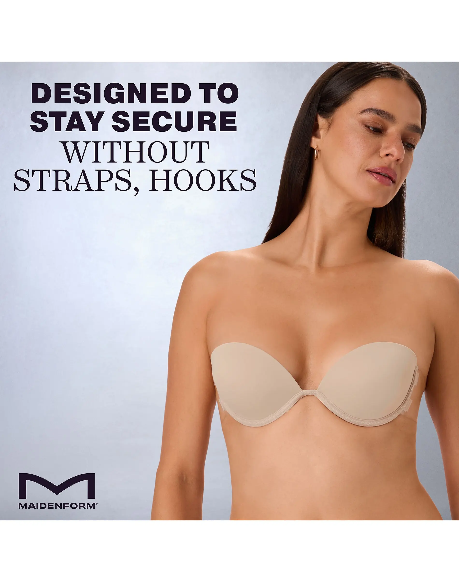 Maidenform Push-Up Adhesive Bra - Wireless & Reusable - Backless Strapless - No-Show & Smooth Women's