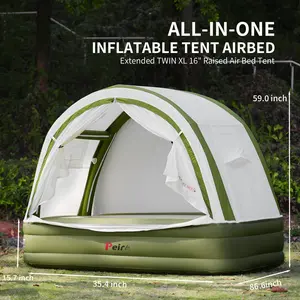 Peirhw Inflatable Tent Bed with Built-in Pump – All-in-One Camping Tent Air Mattress, Elevated Outdoor Sleeping Solution