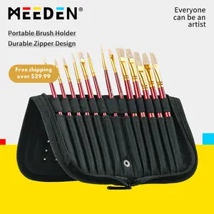 MEEDEN Paint Brush Holder, 11.5 X 10 Inch Zippered Painting Brush Case, Organization and Storage Bag for Artist Paint Brush (Brushes NOT Included)