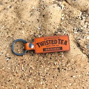 Twisted Tea Genuine Leather Keychain for Beer Drinkers