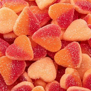 Peach Hearts Gummy Candy | 1-Pound Bag | Sweet and Sour Dye Free Candy Hearts | Soft Peach Gummies for Gifting, Buffets, Party Favors and Dessert Topping