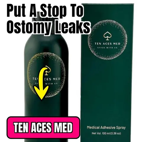 Ten Aces Silicone Medical Adhesive Spray for Ostomy Skin Barriers - Prevents Ostomy Leaks, Supports Active Daily Living