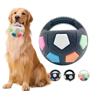 Football Shaped Pet Toy, Durable Squeaky Dog Chew Toy, Dog Teeth Cleaning And Biting Training Toy, Interactive Training Ball, Fun Indoor And Outdoor Playing Ball