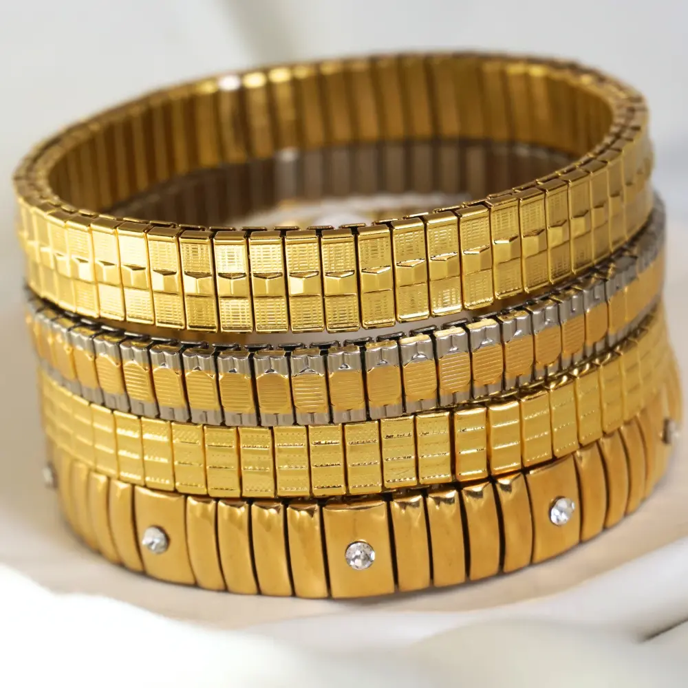 UtsaWe Jewels |  Rich Stainless Steel Adjustable Gold Bracelet | Broad bracelet | Gift for her | Best gift idea | Waterproof Bracelet  |  Everyday Wear | Hand Jewlery