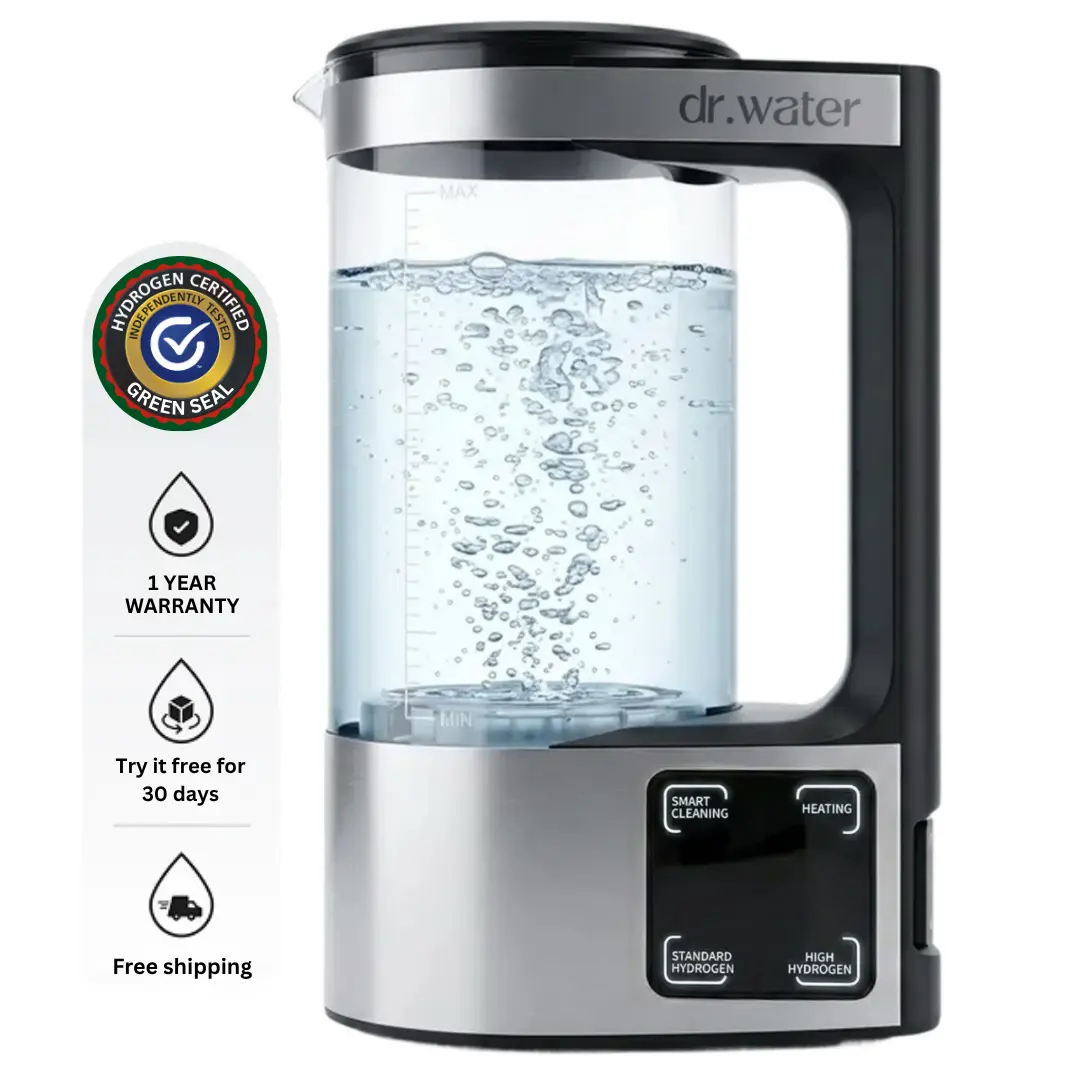 HydroPitcher 68oz Glass Hydrogen Water Pitcher, Kitchen Drinkware Bottle