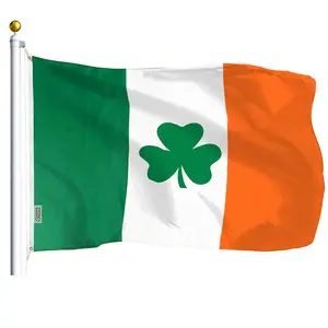 Irish Shamrock Flag 75D Printed Polyester 3x5 Ft Irish Shamrock Flag 75D Printed Polyester 3x5 Ft