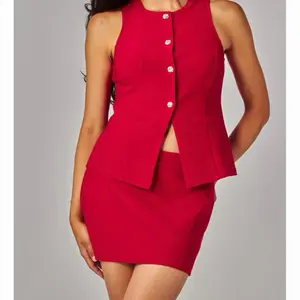 Scuba Roundneck Vest 2 Piece Skort Set