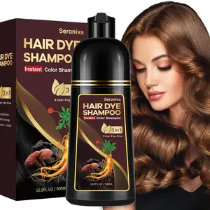 Dark Brown Hair Dye Shampoo 3-in-1, 100% Gray Hair Coverage in Minutes, Instant Brown Shampoo Hair Dye, Herbal Hair Color Shampoo for Women & Men, Coloring Shampoo for Dyeing Gray, 16.9 Fl Oz