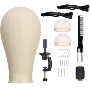 Wig Stand with Mannequin Head - Adjustable Wig Head Stand with Head for Wigs - Manikin Head Set for Cosmetology,Wig Stand with Head for Hair Styling Practice Display Wigs Making Tripod Stand with T Pins Set Wig Tool