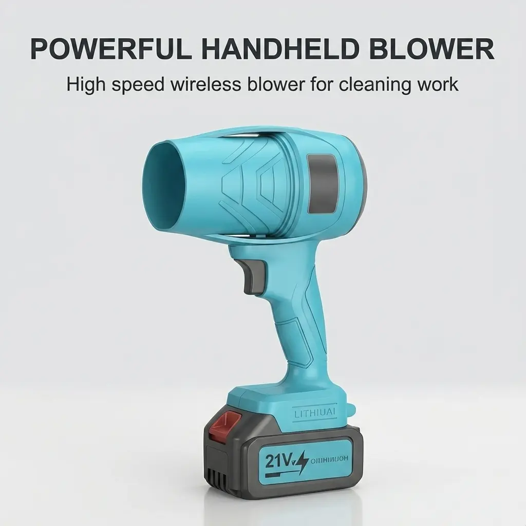 Handheld Turbo Jet Blower, Turbo Fan Snow Remover with 20000 RPM Lithium Battery Motor, for Yard Cleaning, Home Renovation & Garden Maintenance