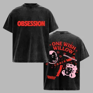 OBSESSION Vintage Washed Tee – Dark Romance Streetwear Graphic Shirt | Oversized Acid Wash Grunge Aesthetic Tee ss7 , Obsession, GraphicTee, WashedTee, RetroGraphicTee T-Shirt