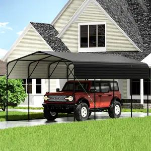 11x19FT Metal Oversized Carport Outdoor Car Shelter Shade with Heavier Frame, Galvanized Metal Roof for Car Tractors and Boats Party