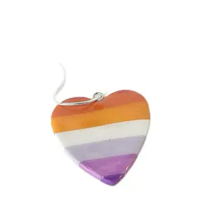 Lesbian Pride Flag Heart Necklace
